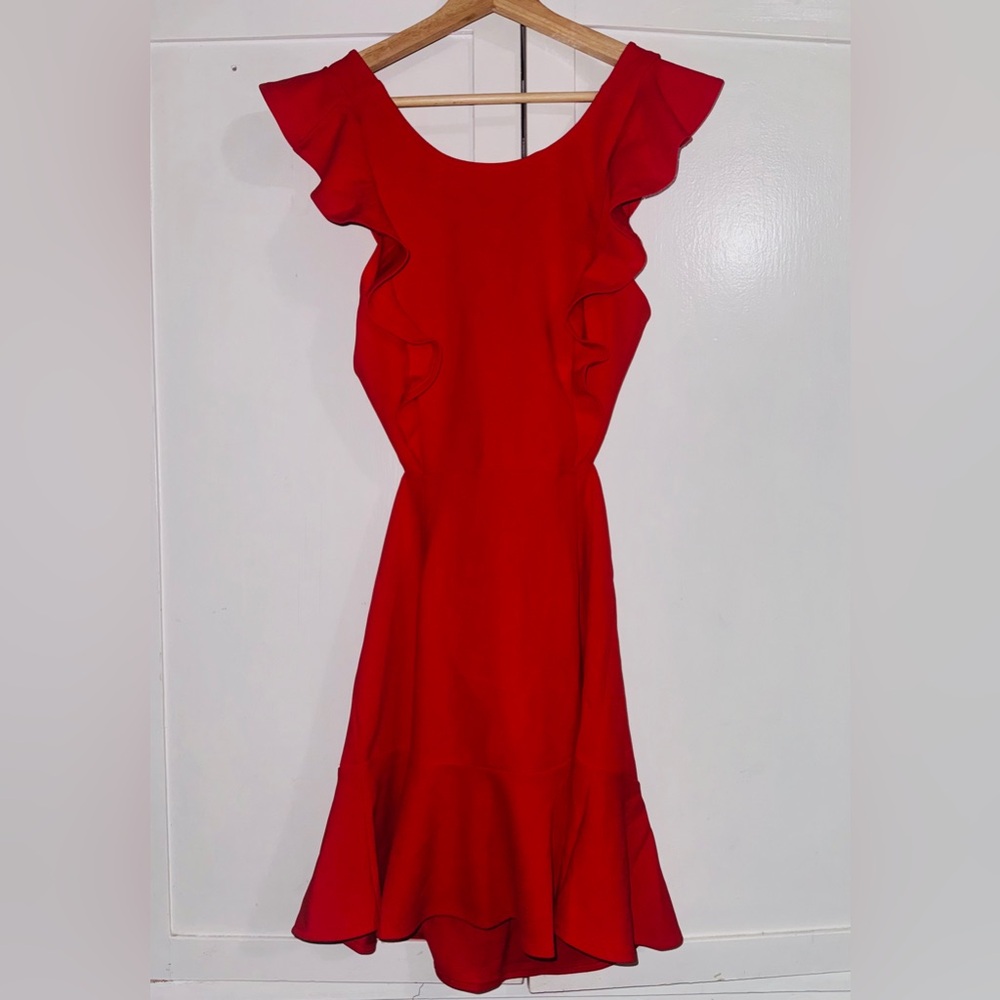 Selfie Leslie Jackie Wide Ruffle Hem Pinafore Dress - Picture 7 of 11